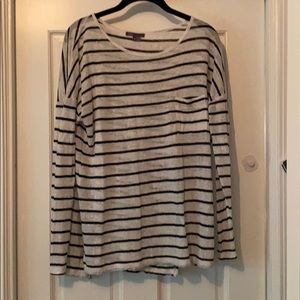 Vince stripped linen shirt